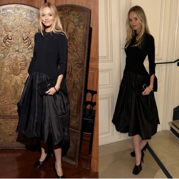 NWT SIMKHAI  Kenlie Ribbed Knit Taffeta Mixed Media Dress ASO Taylor Swift Sz XS - Picture 3 of 10